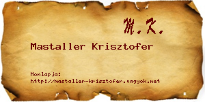 Mastaller Krisztofer névjegykártya